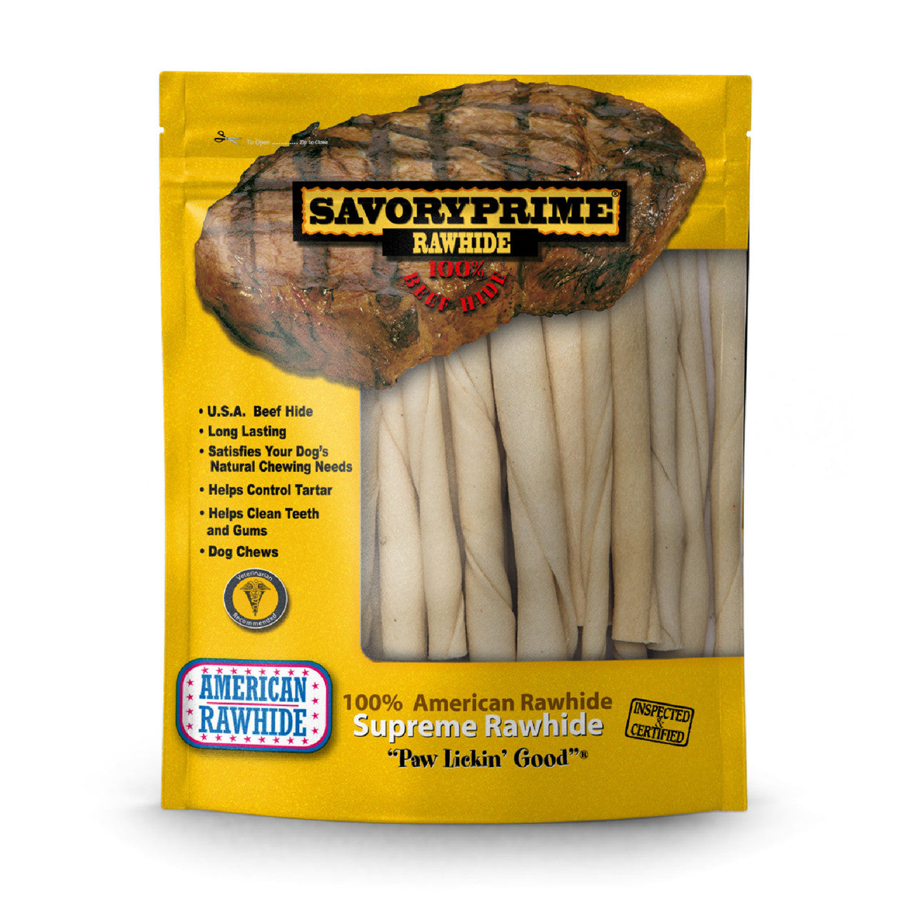 Savory Prime Pressed Rawhide Twist Sticks Natural 5 in 30 pk