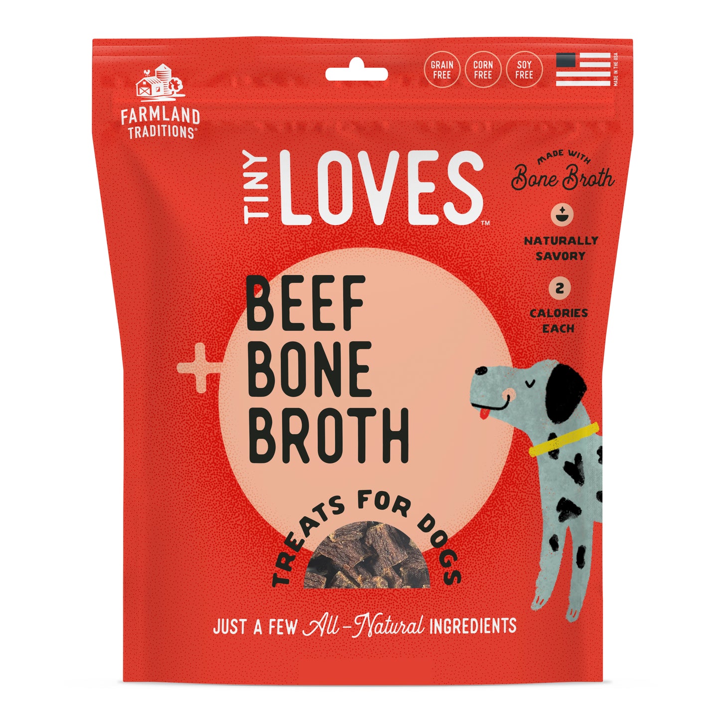 Farmland Traditions Tiny Loves Beef w/Bone Broth Dog Treats 12 oz 884713001345