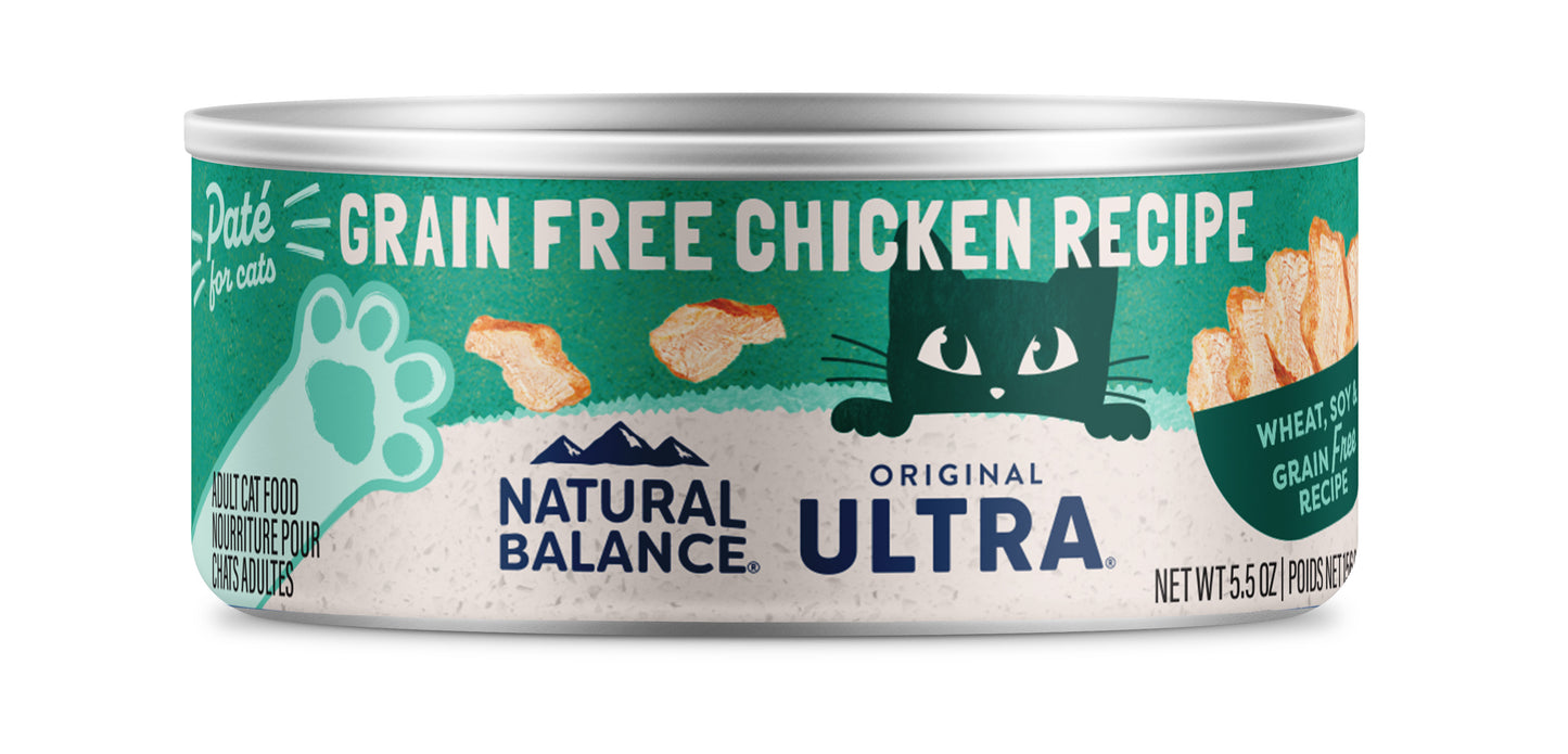 Natural Balance Pet Foods Original Ultra Grain Free Canned Cat Food Chicken 24ea/5.5 oz 723633763554