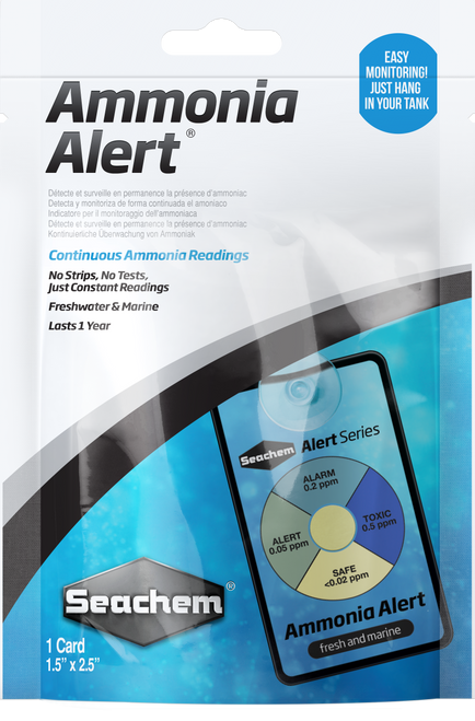 Seachem 1 Year Ammonia Alert Monitor Card 1.5 in x 2.5 - Aquarium