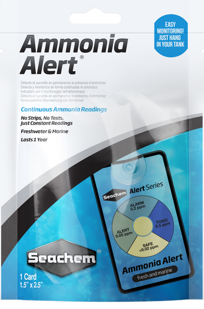 Seachem 1 Year Ammonia Alert Monitor Card 1.5 in x 2.5 - Aquarium
