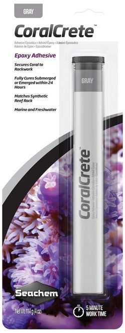 Seachem CoralCrete Epoxy Adhesive Grey 4 oz - Aquarium