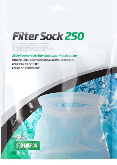 Seachem Mesh Filter Sock with Plastic Collar White 7in X 16in LG - Aquarium