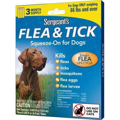 Sergeant’s fea & tick Sqze Dog Over 66# 3ct183133