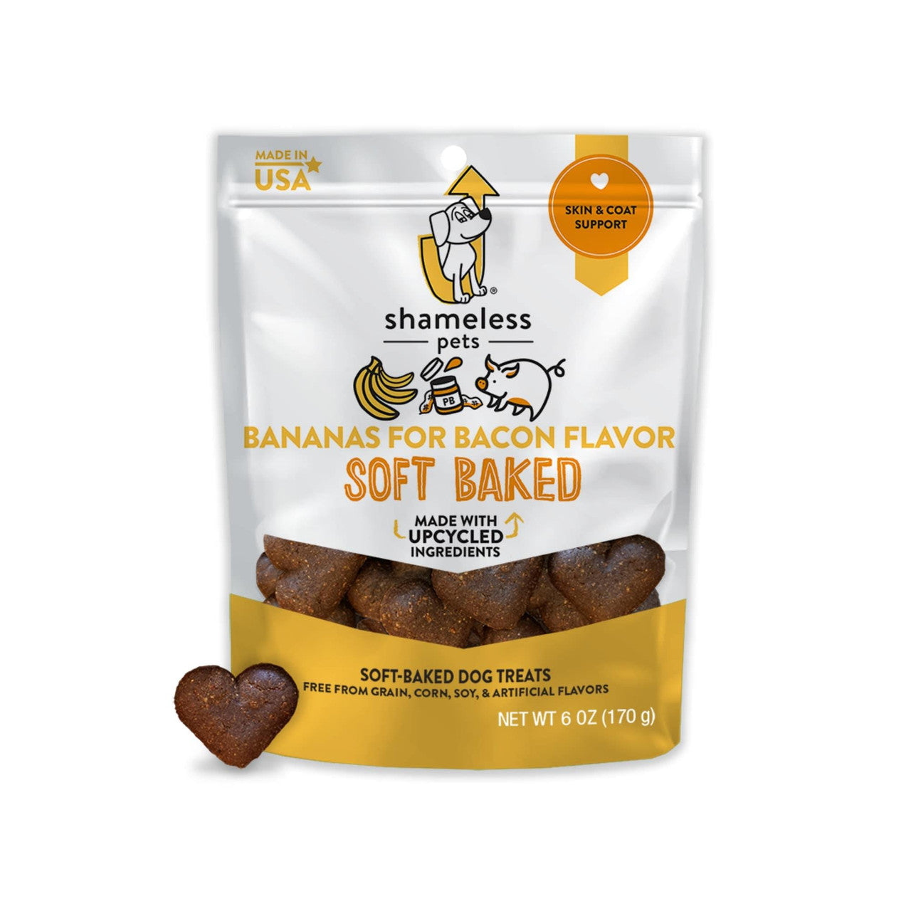 Shameless Pets Bananas for Bacon Flavor Soft-Baked Dog Treats 6 / 6 oz 850010897028