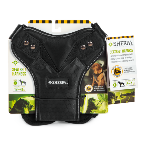 Sherpa’s Pet Trading Company Crash Tested Seatbelt Safety Dog Harness Black LG