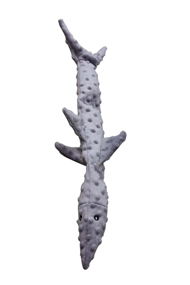 Ethical Skinneeez Extreme 3-Squeaker Gray Shark Dog Toy 25