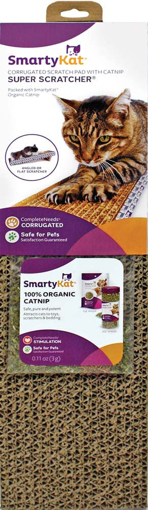 SmartyKat Super Scratcher Single Wide Corrugate with Catnip Brown