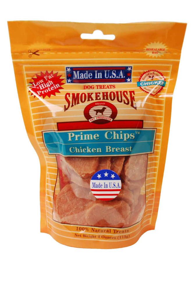 Smokehouse USA Made Prime Chips Dog Treat Chicken 4 oz