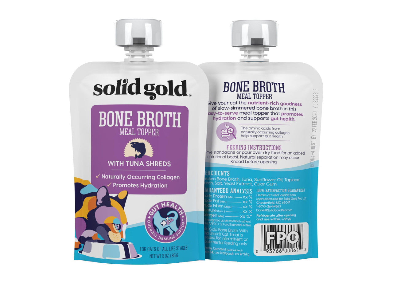 Solid Gold Bone Broth with Tuna Shreds Cat 12 / 3 oz 093766001480