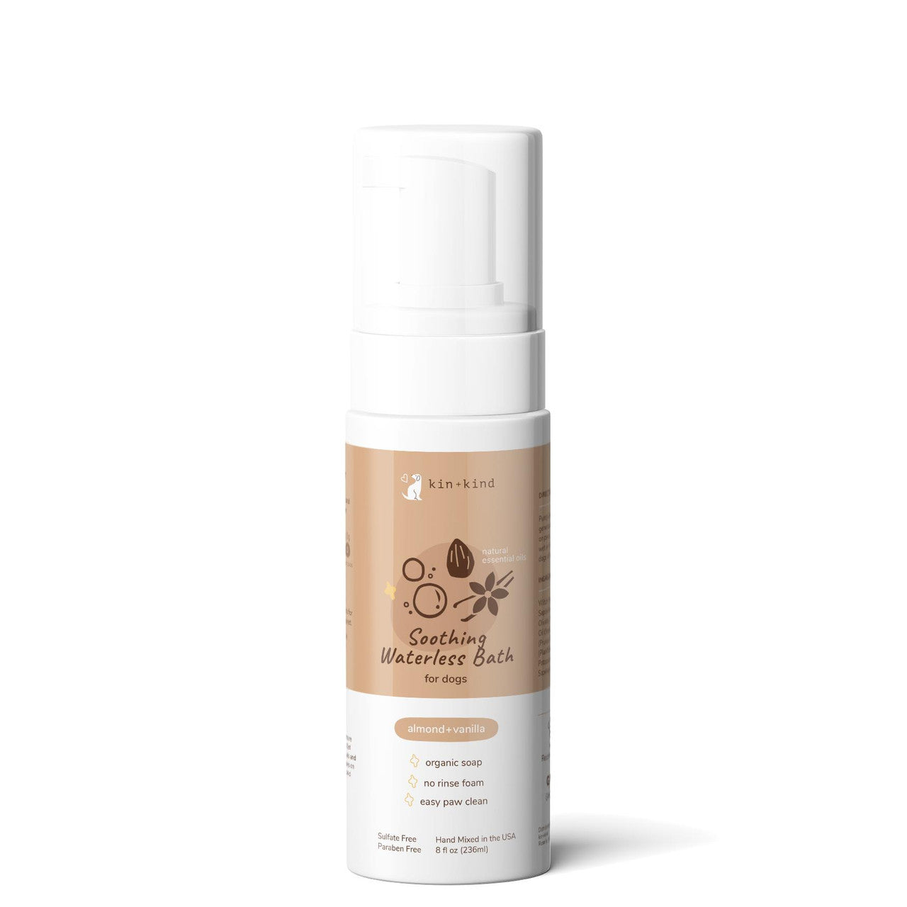 Soothing Almond & Vanilla Natural Waterless Bath for Dogs 8 oz 850027253039