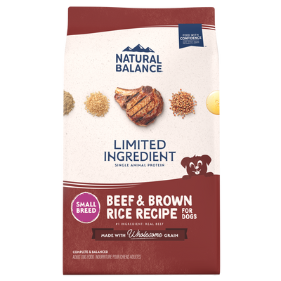 Natural Balance Pet Foods Limited Ingredient Small Breed Dry Dog Food Beef & Brown Rice 12 lb 723633014151