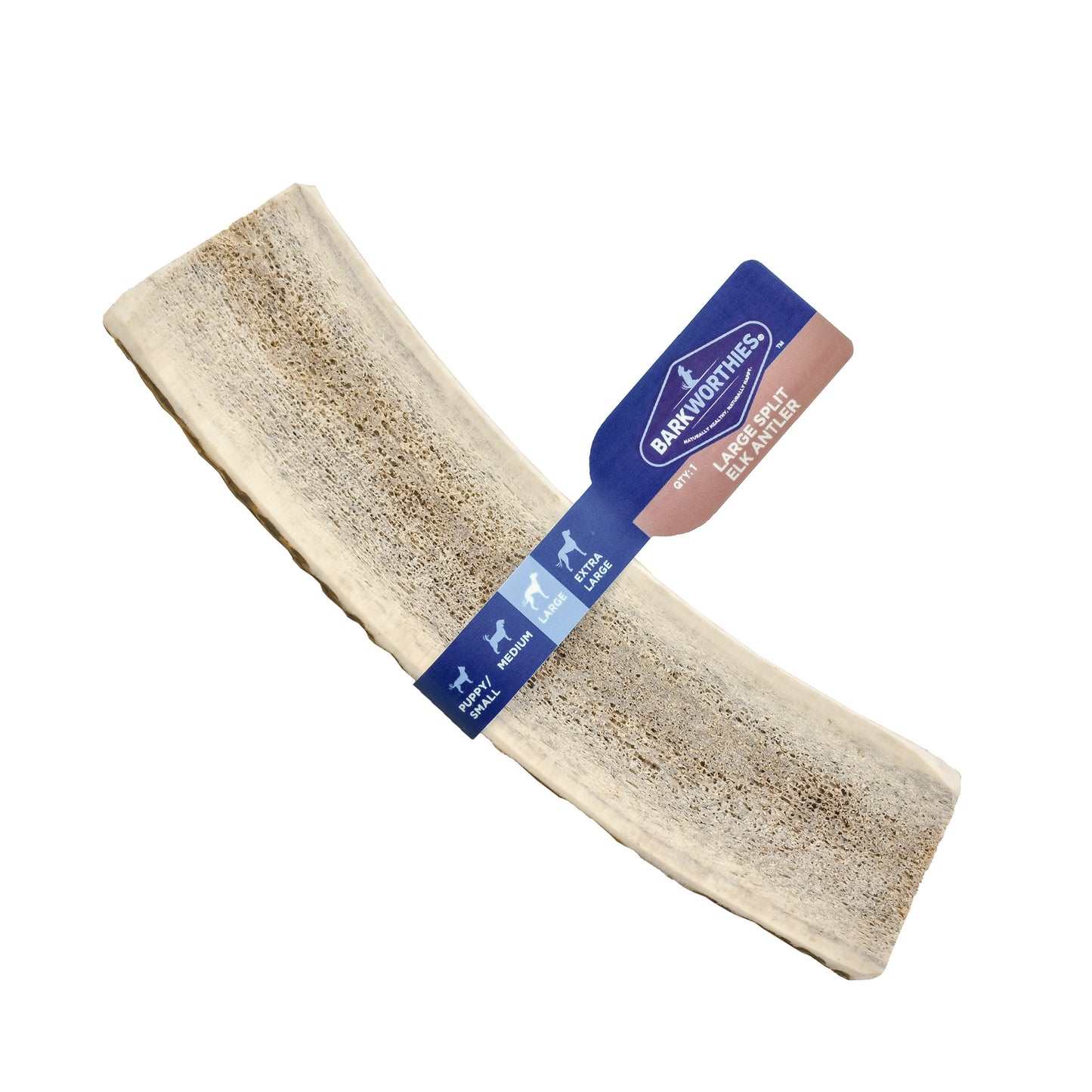 Barkworthies Split Elk Antler Dog Treat Large 840139126703