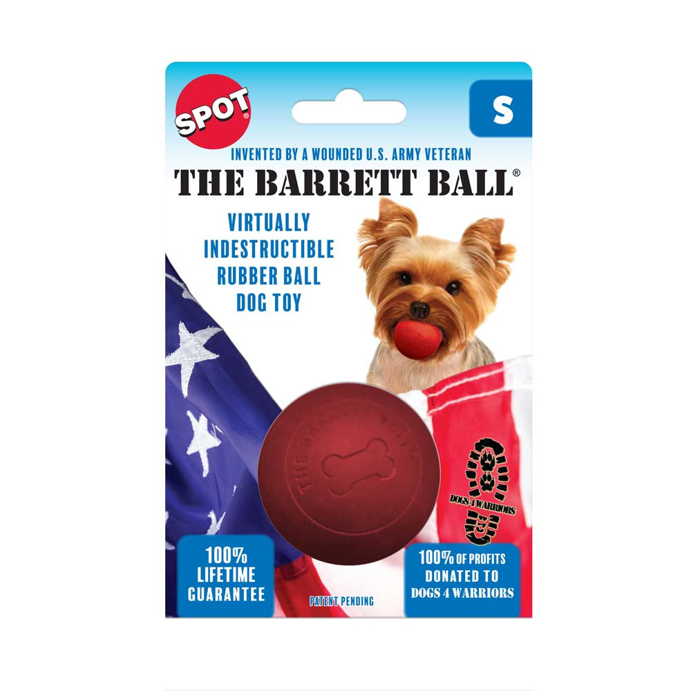Spot Barrett Ball Dog Toy Red 2.5in SM