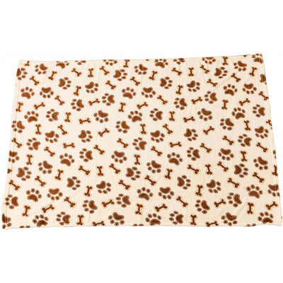 Spot Snuggler Bones/Paws Print Blanket Cream 40 in x 60 in