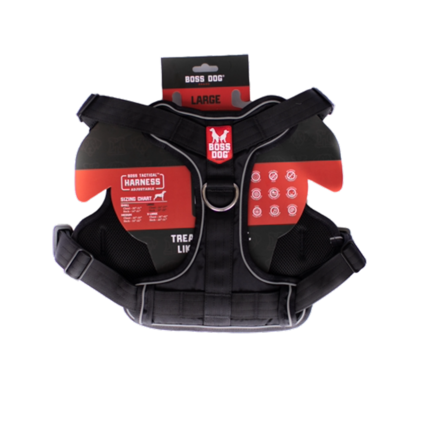 Boss Dog Tactical Dog Harness Black Large 850030579454