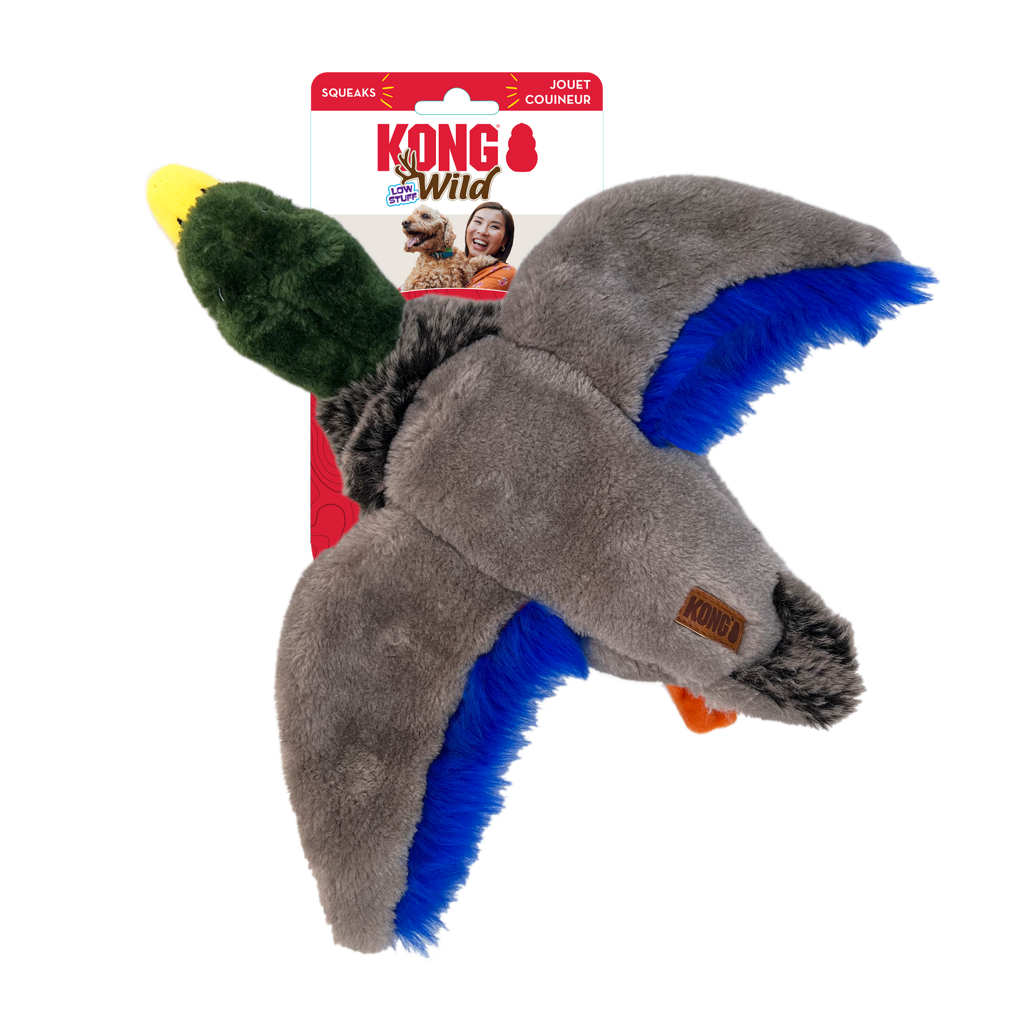 KONG Wild Low Stuff Creatures Dog Toy Mallard Medium 035585498874