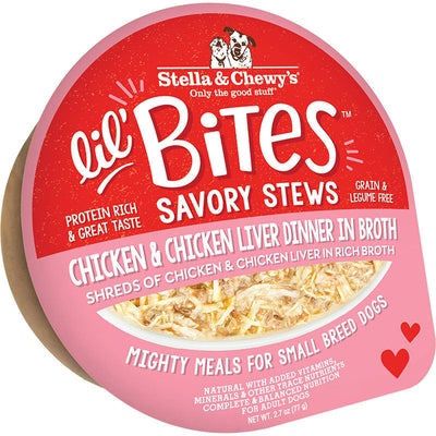 Stella & Chewy's Dog Lil Bites Savory Stew Chicken & Liver 2.7oz   810027370822