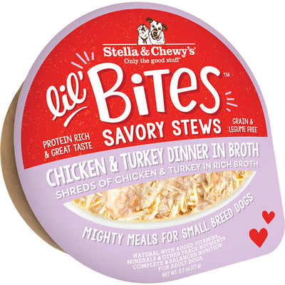 Stella & Chewy's Dog Lil Bites Savory Stew Chicken & Turkey 2.7oz 810027370853