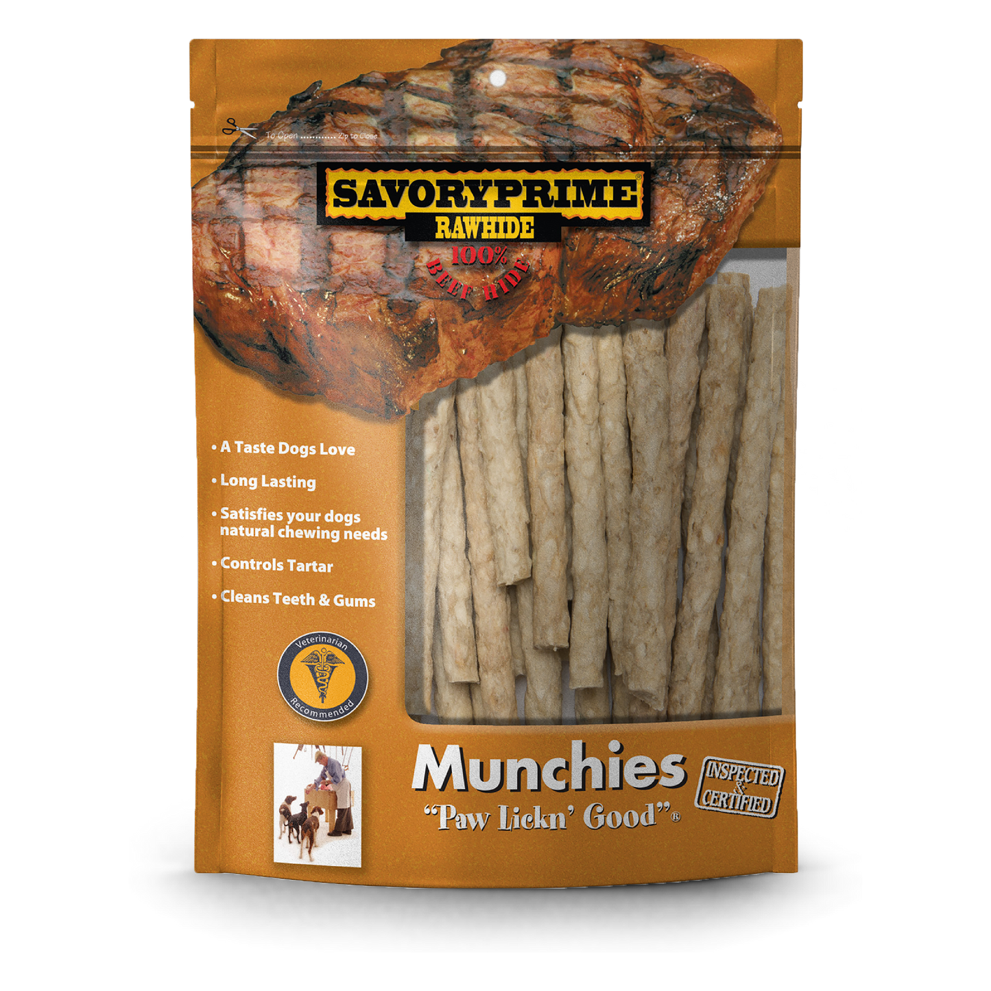 Savory Prime Munchie Sticks Dog Treat Natural 5 in, 30 pk 810359930664
