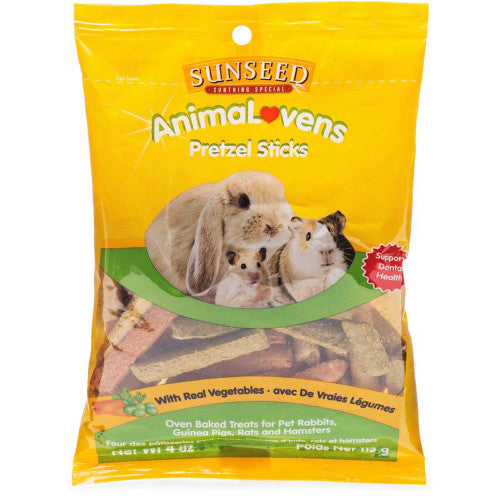 Sun Seed AnimaLovens Small Animal Treats Pretzel Sticks 4 oz - Small - Pet