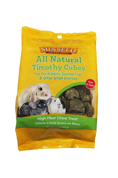 Sun Seed Natural Timothy Hay Cubes for Small Animals 16 oz - Small - Pet