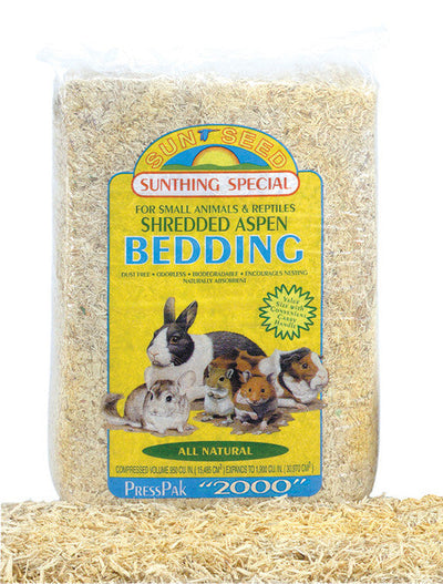 Sun Seed Shredded Aspen Bedding for Small Animals Brown 1200 cu in - Small - Pet