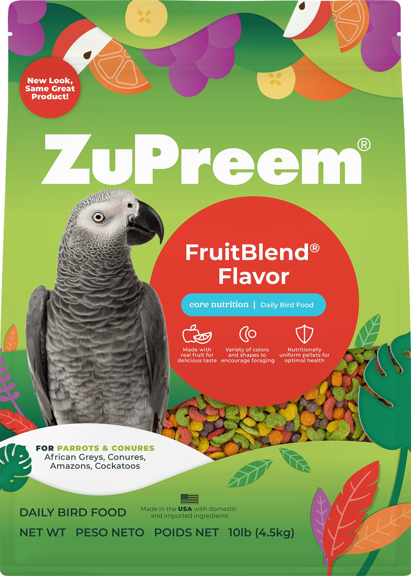 ZuPreem FruitBlend Flavor Bird Food Parrots & Conures 10 lb 762177000442