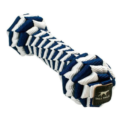 Tall Tails Dog Braided Bone Navy 9 Inches