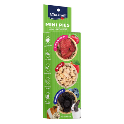 Vitakraft Mini Fruit Pies Small Animal Treat Strawberry, Apple, Blueberry 0.6 oz 051233275529