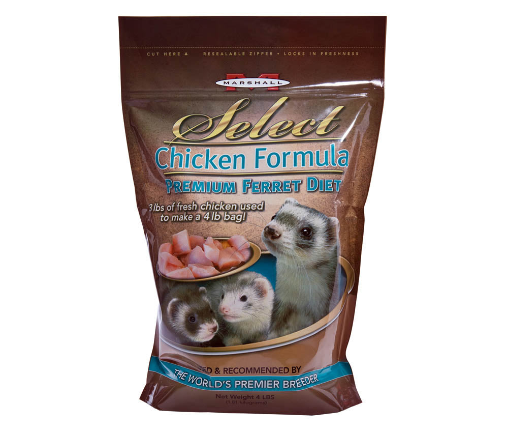 Marshall Pet Products Select Chicken Formula Premium Ferret Diet Dry Food 4 lb 766501003628