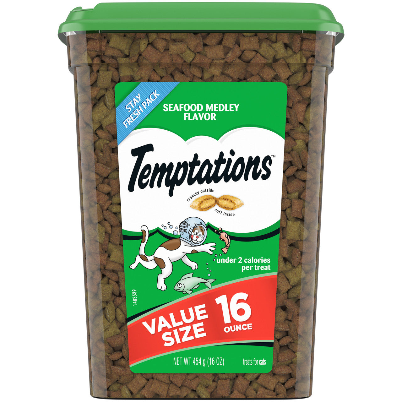 Temptations Classics Crunchy & Soft Adult Cat Treats Seafood Medley 16oz