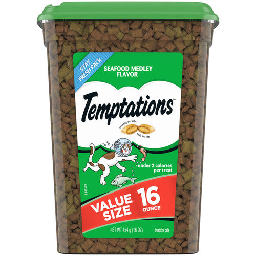 Temptations Classics Crunchy & Soft Adult Cat Treats Seafood Medley 16oz