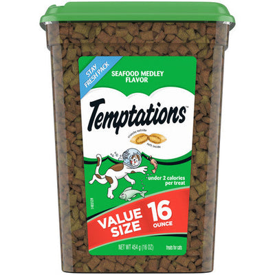 Temptations Classics Crunchy & Soft Adult Cat Treats Seafood Medley 16oz