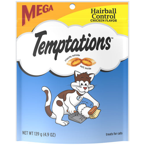 Temptations Hairball Control Crunchy & Soft Adult Cat Treats Chicken 4.9 oz