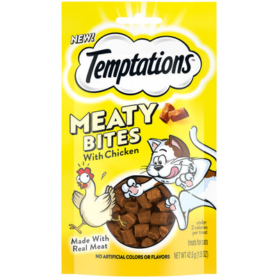 Temptations Meaty Bites Chicken Flavor Pouch 1.5 oz - Cat