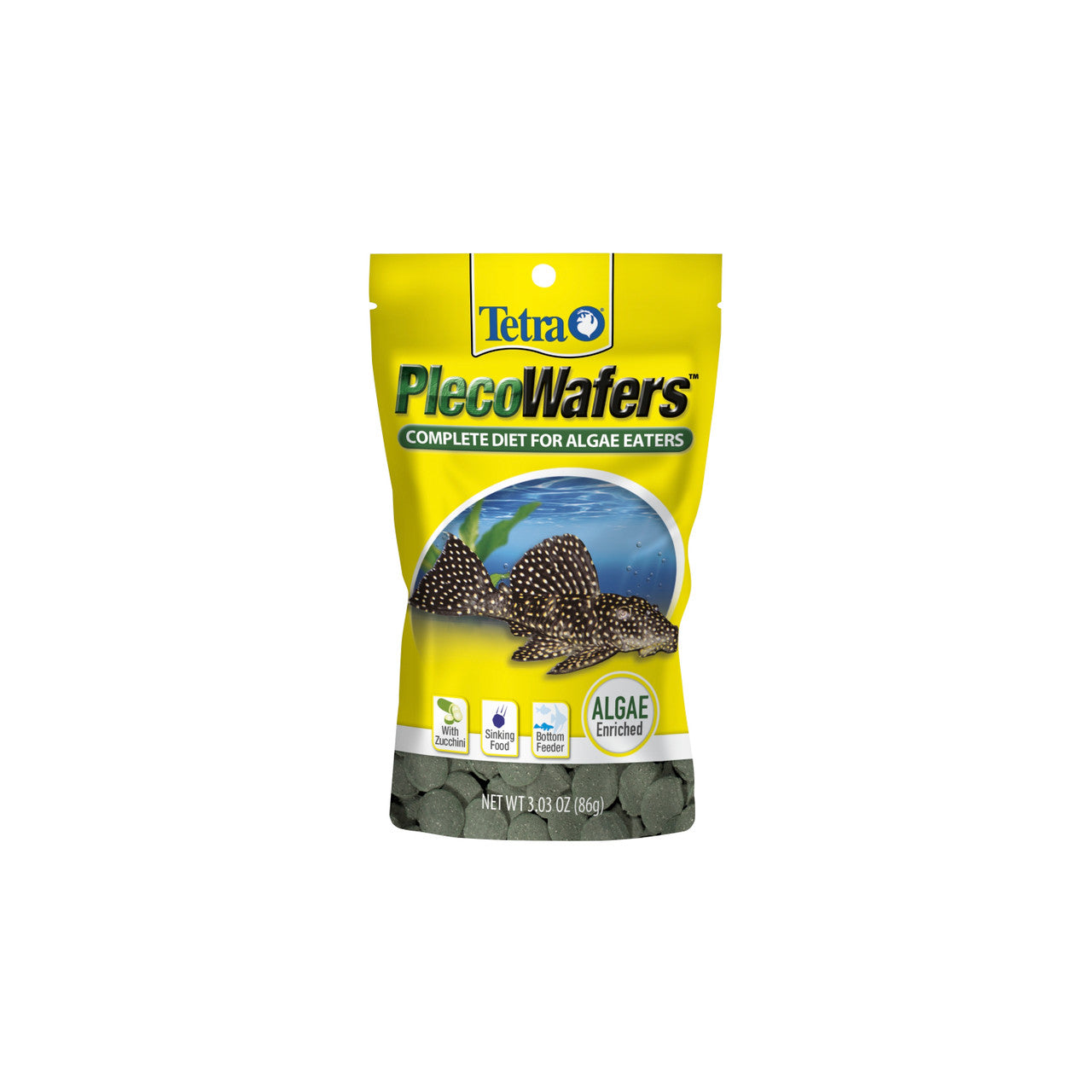 Tetra PlecoWafers Vegetable Diet Fish Food 3.03 oz