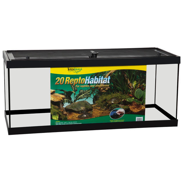 TetraFauna ReptoHabitat Reptile Tank Black, Clear 30 in x 12 in 20 gal