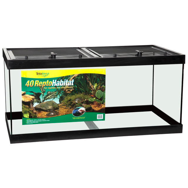 TetraFauna ReptoHabitat Reptile Tank Black, Clear 36 in x 18 in 40 gal