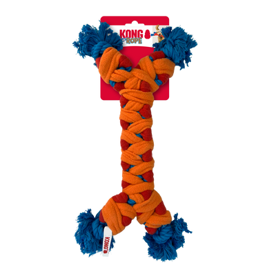 KONG Rope Rally Bone Red/Orange/Blue Medium 035585505572
