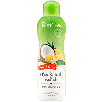 TropiClean Neem & Citrus Flea Tick Relief Shampoo for Dogs 20 fl. oz - Dog