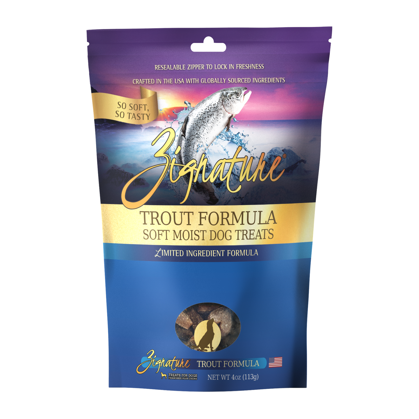 Zignature Trout Soft Moist Treats For Dog 4 oz