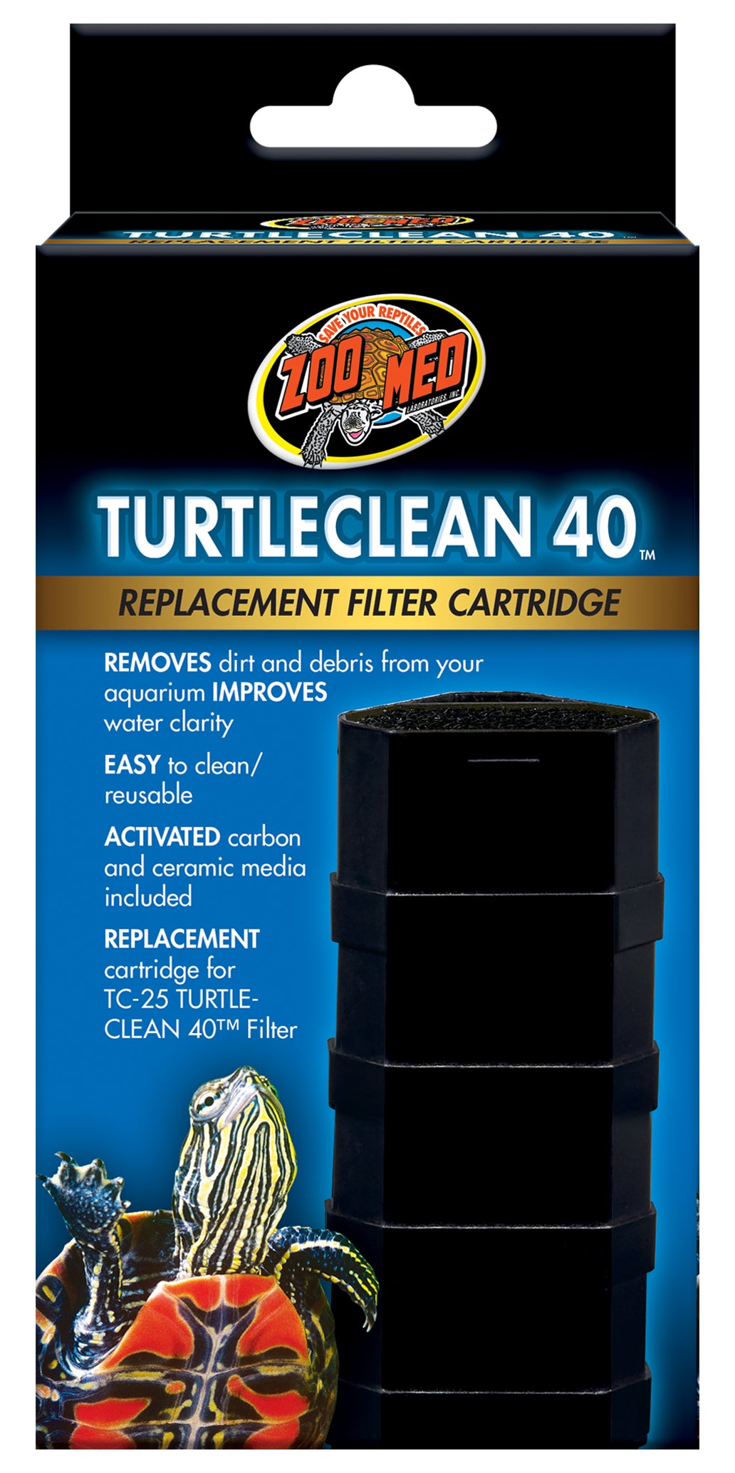 Zoo Med TurtleClean 40 Replacement Filter Cartridge 40 gal 097612023275