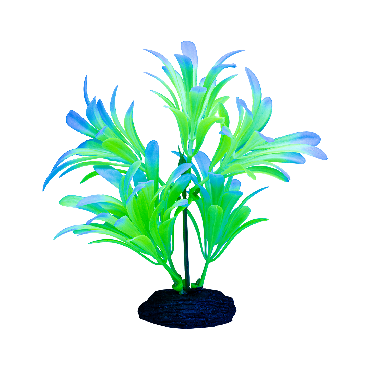GloFish Ombre Leaf Aquarium Plant Green & White Small 046798786740
