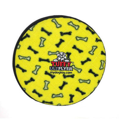 Tuffy Ult Flyer Bne Ylw Dog Toy