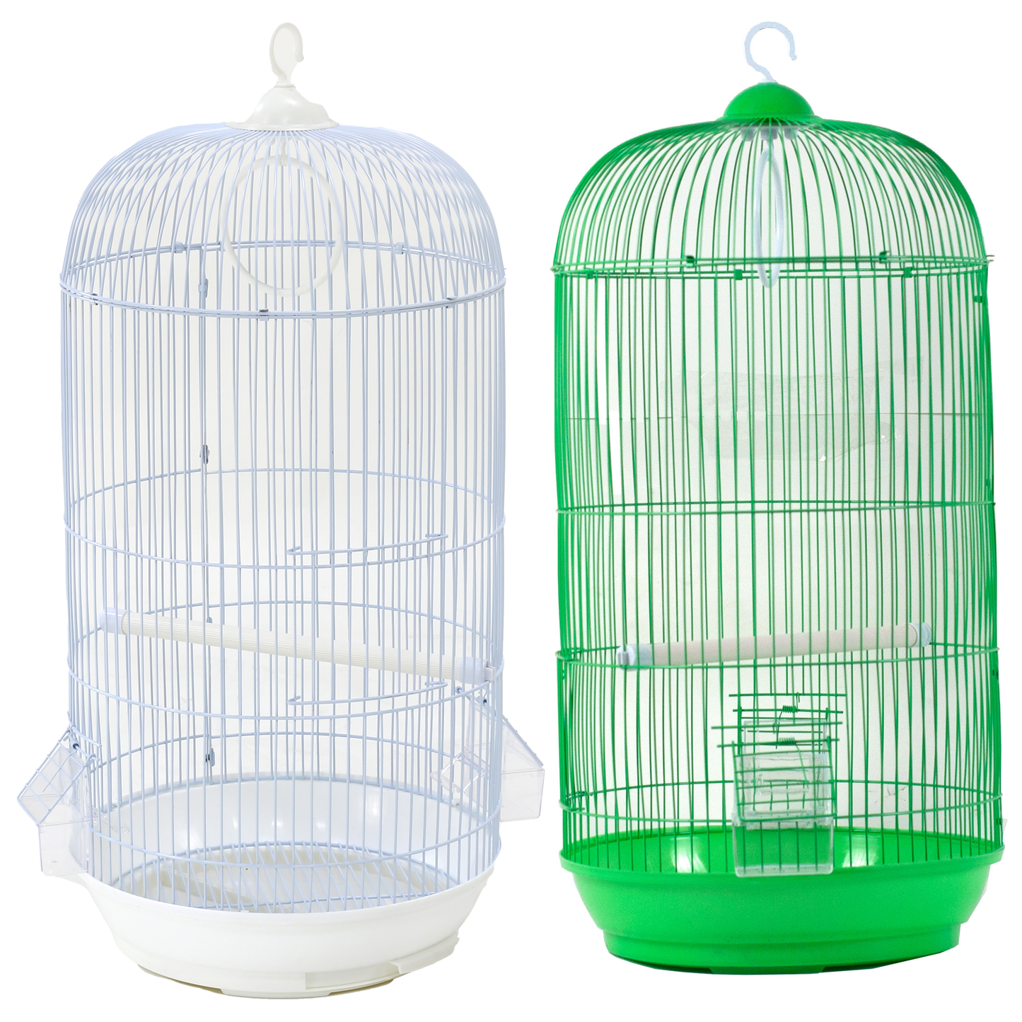 A & E Cages Happy Beaks Round Bird Cage White & Green 4ea/13In X 27.5 in, 4 pk 644472014624