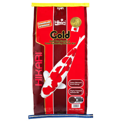 Hikari USA Gold Color Enhancing Pellet Fish Food for Koi and Pond Fishes 22 lb, Medium 042055023894