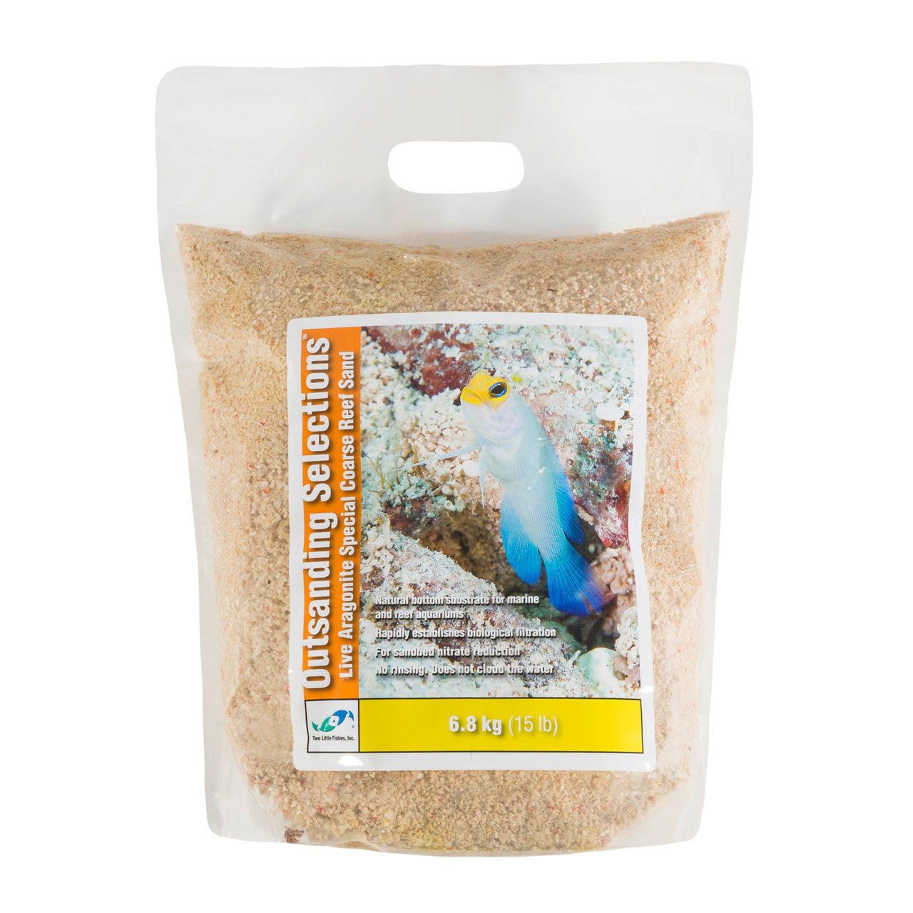 Two Little Fishies Outstanding Selections Live Aragonite Coarse Reef Sand 15 lb