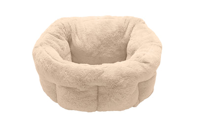 Fur Haven Pet Products Luxury Faux Fur Warming Cuddler Pet Bed Cream Small 842229122381