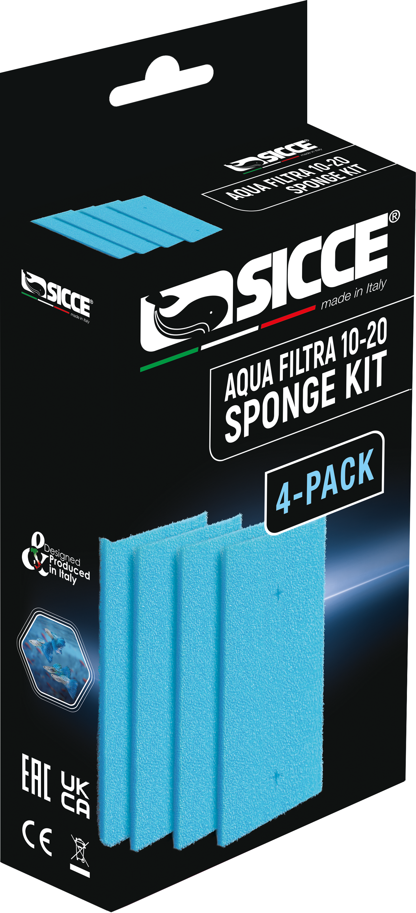 Sicce Aqua Filtra Sponge Kit 10-20 gal, 2 pk 8011469979471